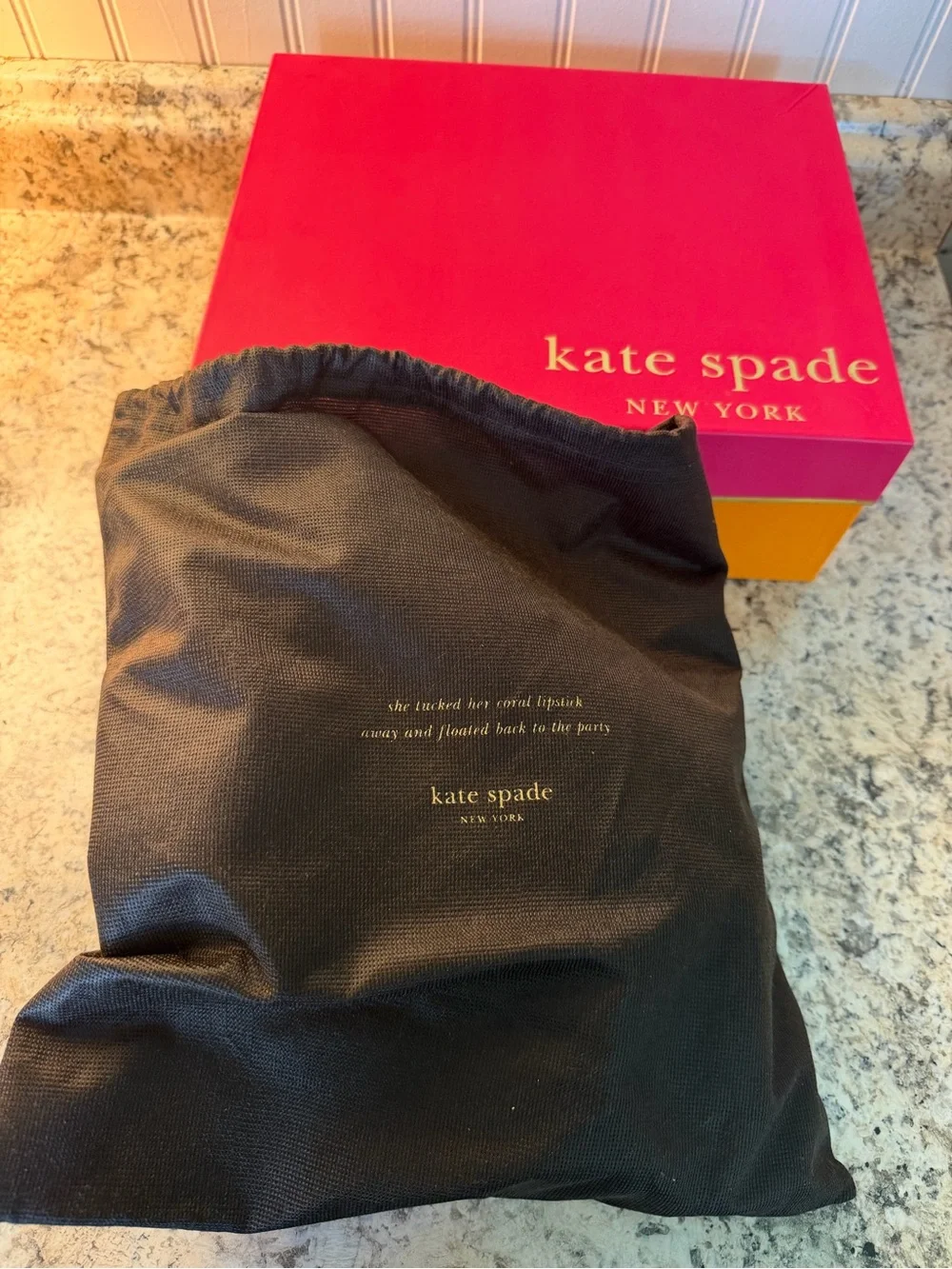 kate spade Gray Suede Pointed Toe Ankle Booties Gold Bow Accent Box Dust Bag